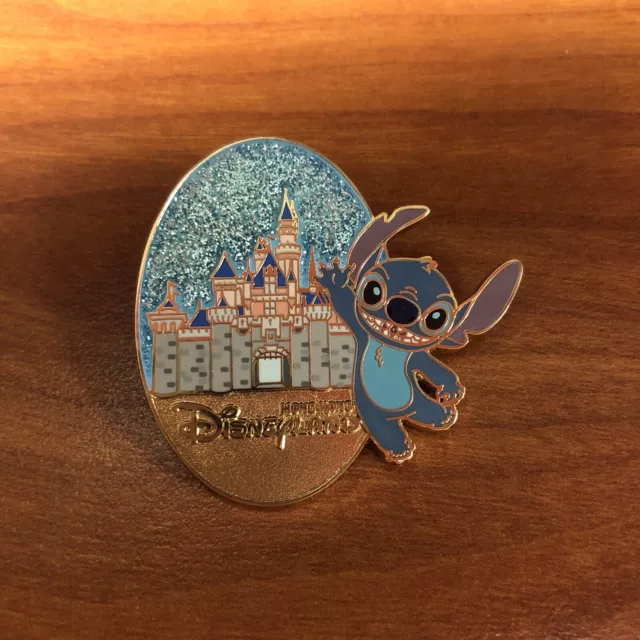 HKDL Hong Kong Disneyland Mystery Character Castle Stitch Glitter Pin