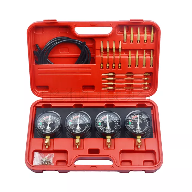 Motorcycle Fuel Carburetor Synchronizer Carb Vacuum Balancer 4 Cylinder Tool Kit