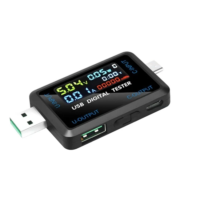 HIGH QUALITY USB Type C Multimeter Voltage Current Tester with LCD ...