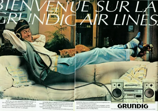 Publicité Advertising 079  1981  Grundig  (2p)   micro chaine hi-fi   Air lines