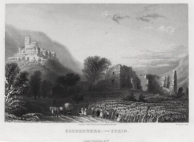 Adige Castellbell Trentino Alto Adige Originale Incisione Acciaio Hablitschek 1842 