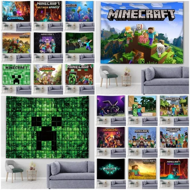 Minecraft Creeper Tapestry Wall Hanging Background Backdrop Home Room Decor Gift