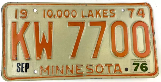 Vintage Minnesota 1976 License Plate Car Man Cave Garage Wall Decor Collector