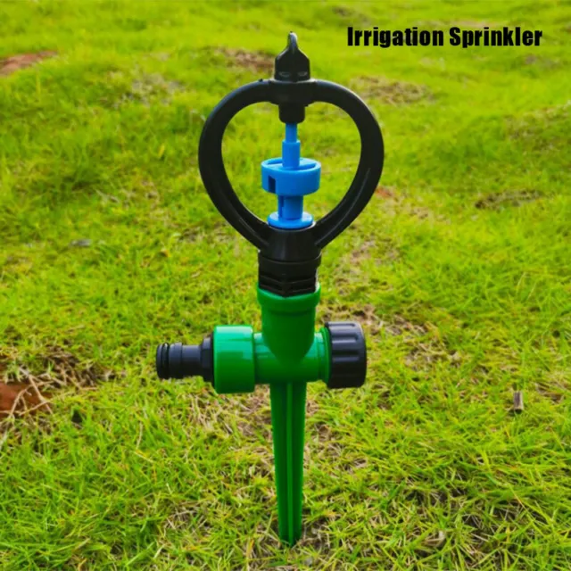 Garden Farm Irrigation Sprinkler With Support 360 Degrees Rotary Lawn WateC_tu