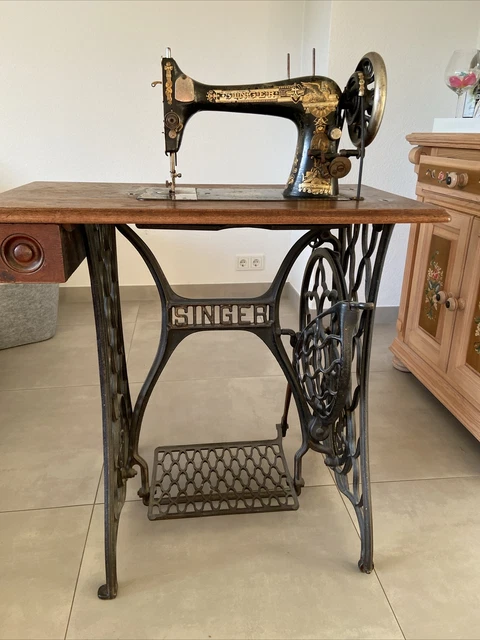 Alte Singer Nähmaschine Mit Tisch Wert SINGER NÄHMASCHINE MIT tisch antik EUR 100,00 - PicClick DE