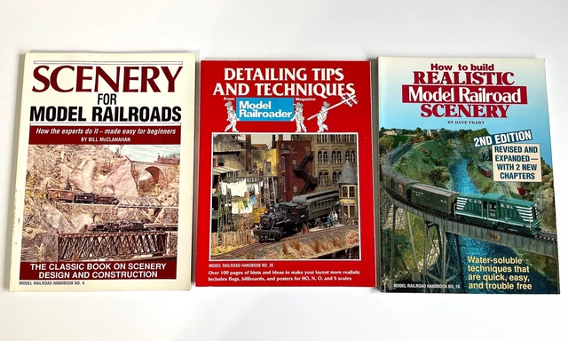 Vintage 1990's Model Railroad Scenery Detailing Softcover Train Books - Lot of 3