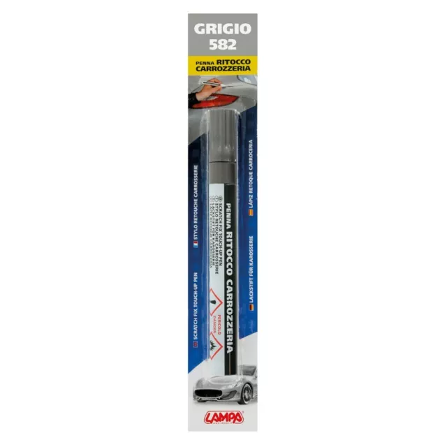 Penna ritocco carrozzeria con colore specifico - Grigio - 582