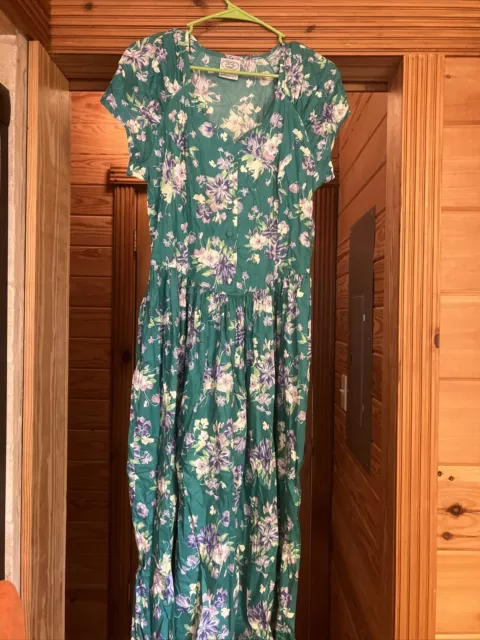 Vintage Laura Ashley Prairie Cottage Floral dress 12