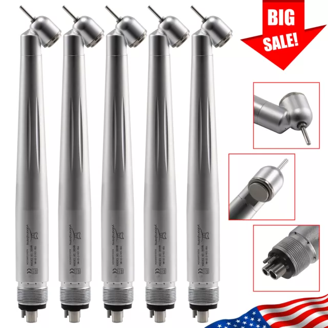 1-5 Lots Dental 45 Degree Surgical High Speed Handpiece Push Button 4 Holes tta