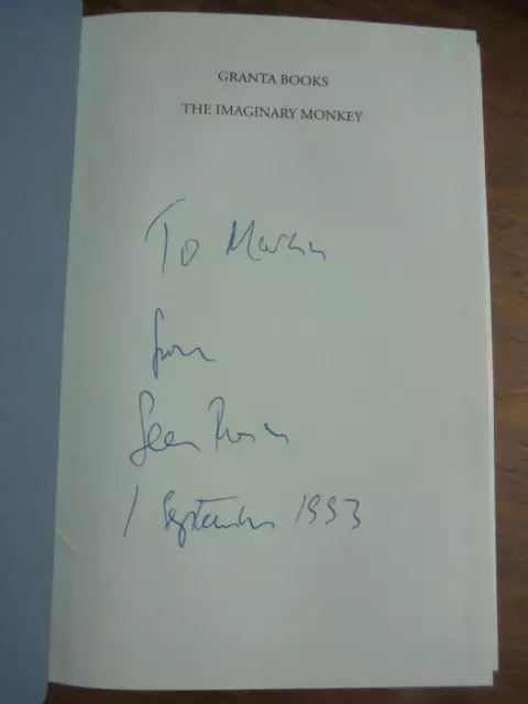 The Imaginary Monkey, Sean French - SIGNED first edition hardback in dustjacket