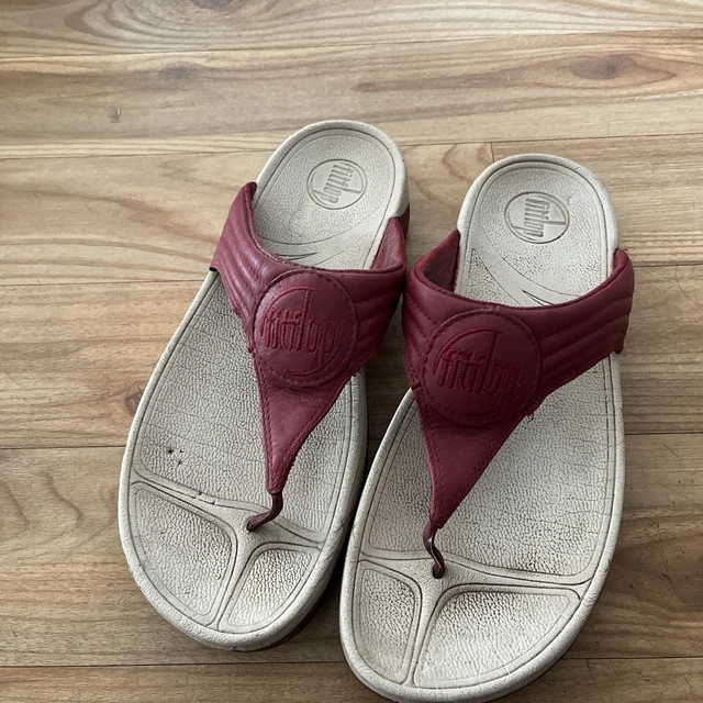 FitFlop Walkstar 3 Red Flip Flop Thong Sandals Women's Size 8 / 42 Wobbleboard