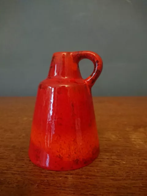 Ruscha West German Vase 328 Art Pottery Vtg 1960s Modernist Fat Lava Retro Red