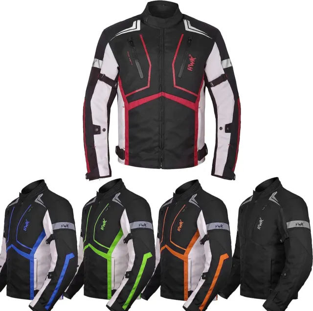 HWK Motorcycle Jacket for Men & Women Scorpion w/Cordura Fabric, Small - Red