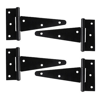 4pcs T-Strap Shed Hinge Heavy Duty Door Barn Gates Hinges 6in Wrought Hardware