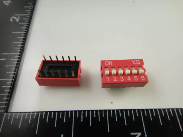 50pcs 6P 6 Position DIP Switch 2.54mm Pitch 2 Row 12 Pin DIP Switch