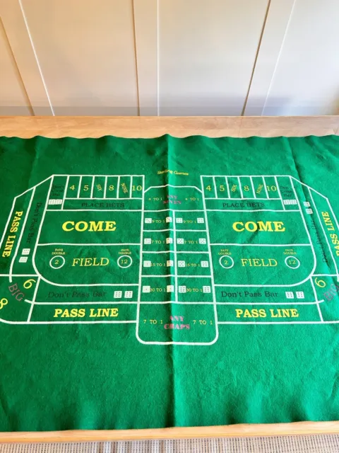 Craps and Texas Hold'em Table Felt - Double Sided Cloth