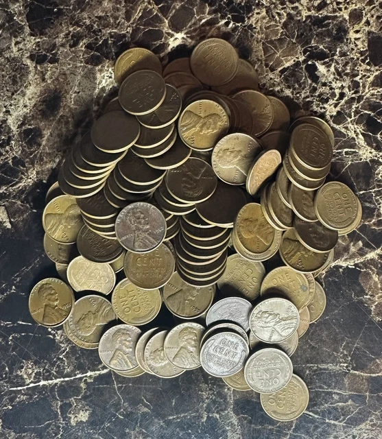 1940s - 1950s Unsearched Estate Wheat Pennies - P D S Mints 3 Rolls