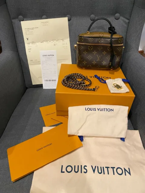 Louis Vuitton Vanity PM Brown Canvas Coated Reverse Monogram Receipt