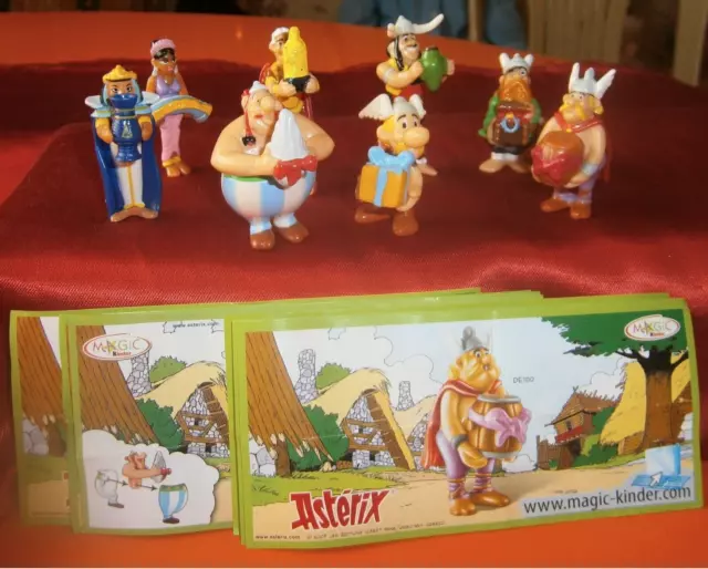 Asterix-Jubiläum 2009 Geburtstag 50 Jahre Ferrero 8 Figuren und 8 Beipackzettel