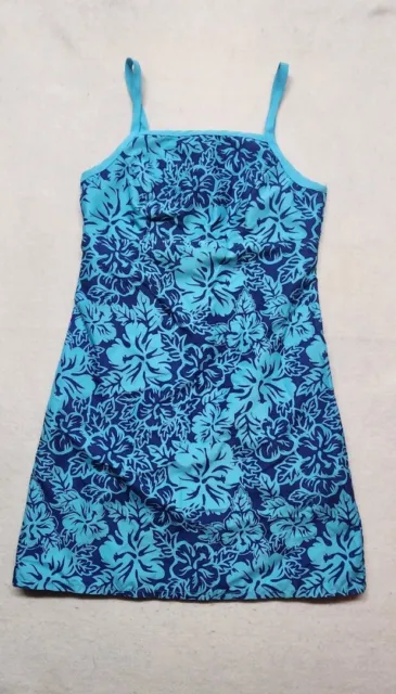 Third Coast Floral Dress Reversible Small Kids Blue (2097)
