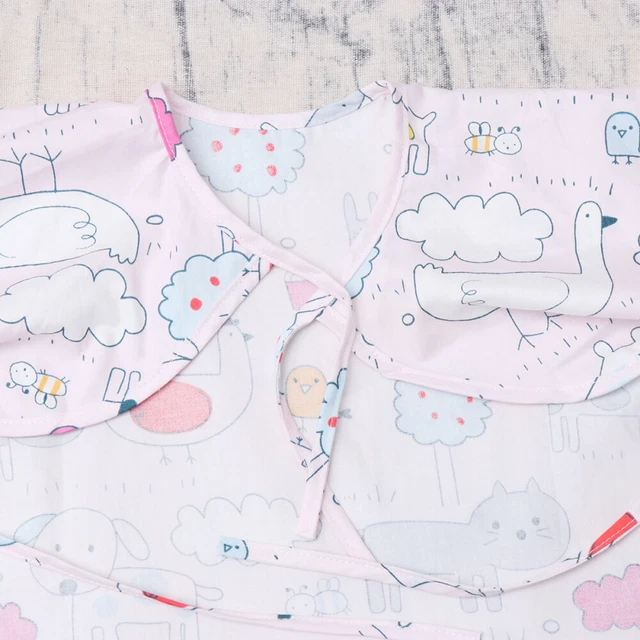 2 pz Abito da dribbling bavaglini bambini dipinto manica smock bambino neonato 3