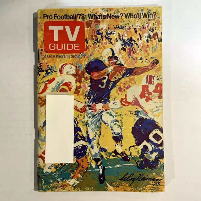 1973 TV GUIDE Pro Football LeRoy Neiman NY Metro Edition with Address Label