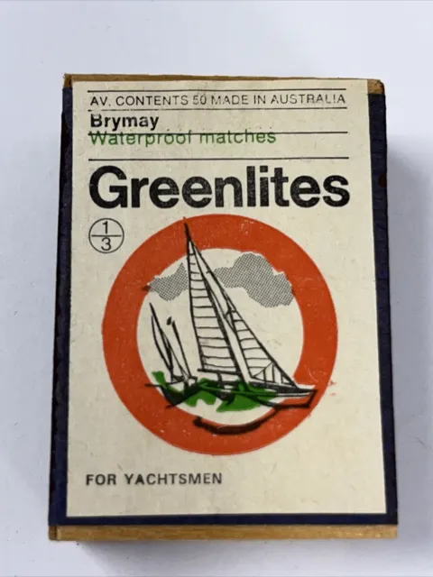 Brymay Greenlites Waterproof Matches for Yachtsmen Plywood Matchbox