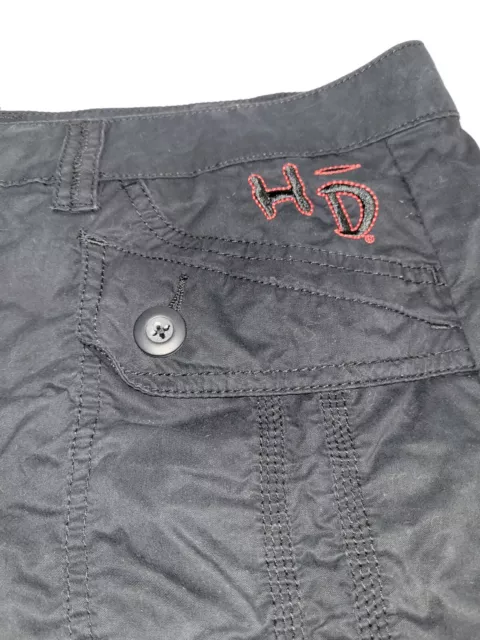 Harley Davidson Mini Skirt Women's (Size- 14) Embroidered HD Logo Pockets Black