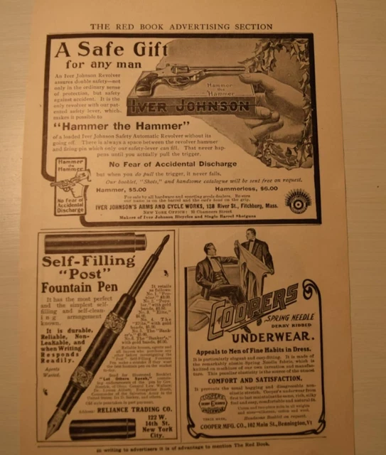 1902 Iver Johnson Revolver Fitchburg, MA Ad The Red Book Magazine - RA3B11
