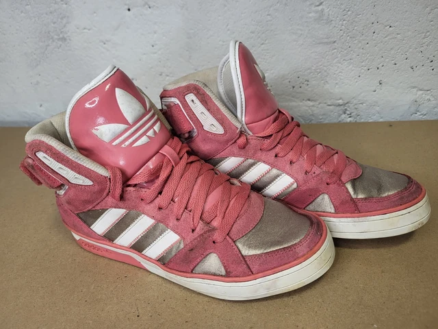 Adidas high tops clearance white and pink