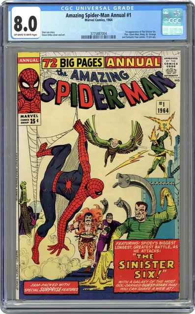Amazing Spider-Man Annual #1 CGC 8.0 1964 3775887004 1st app. Sinister Six