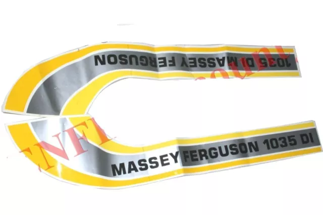 For Massey Ferguson 1035 DI Tractor Bonnet Side Decal Emblem Sticker Set GEc