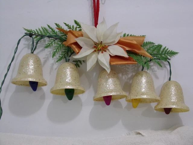 Vintage 5 Bell Charm Bell Cluster Bell Christmas Light Set Box Included
