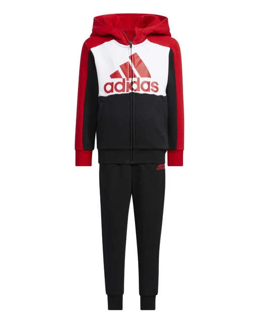 Tuta Intera Completa Bambini Unisex Adidas Rosso Badge of Sport Logo Hoodie