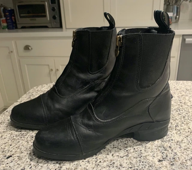 Ariat Children's Zip Devon IV Black Paddock Riding Boots Size 4LR Equestrain