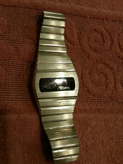 VINTAGE MENS MARCEL Watch Led 70s missing bottom scratches notworking ...