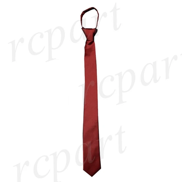 New formal men's pre-tied ready knot necktie poly wedding Burgundy  prom slim