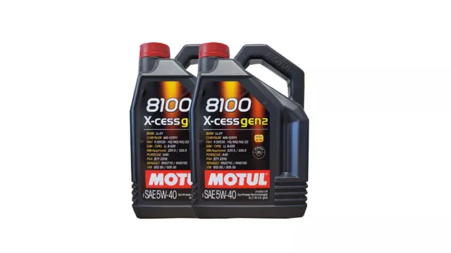 Motul 8100 X-cess 5W-40 2x5 Liter Motoröl MB 229.5, PSA 2296, RN700,VW 502 00