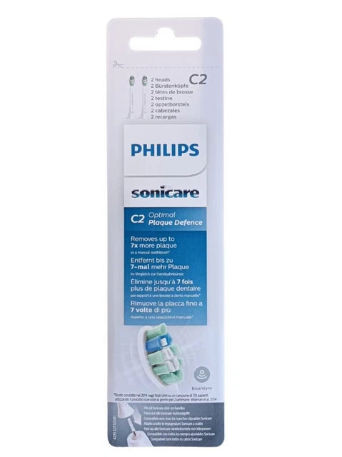 Philips Sonicare 2 Köpfe Zahnbürste Ersatzteile C2 Optimal Plaque Defence Platte