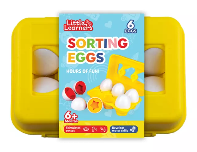 6x Egg Colour & Shape Sorter Kids Learning Educational Toy Sensory Baby Toys UK