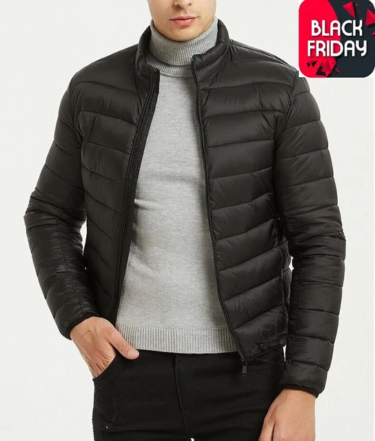 Giubbotto uomo piumino invernale giubotto giubbino 100 grammi nero S M L XL XXL
