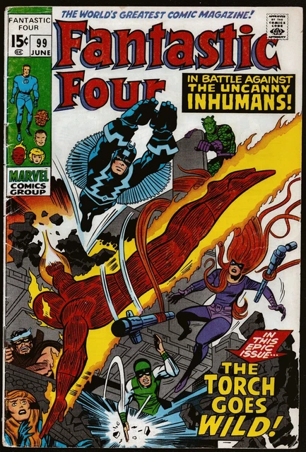 Fantastic Four #99 ~3.0|GD/VG Black Bolt app June 1970 Marvel Comics not CGC