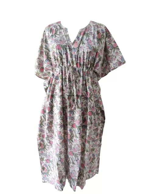 Donne Boho Kaftan Kimono Abito Lungo Spiaggia Vacanza Taglie Forti Larga Lungo