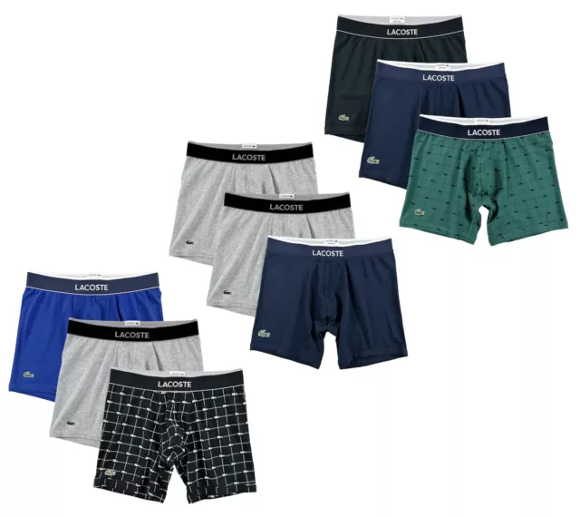 LACOSTE Men's Essentials 2X Pack Cotton Classic Boxer Briefs Underwear
