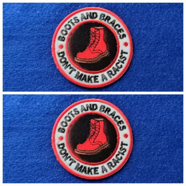 A Pair Of Boots And Braces Skinhead Patches Sew / Iron On Badges (a)