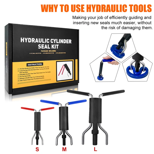 HYDRAULIC CYLINDER PISTON Rod Seal Ucup Installation Tool Kit Set