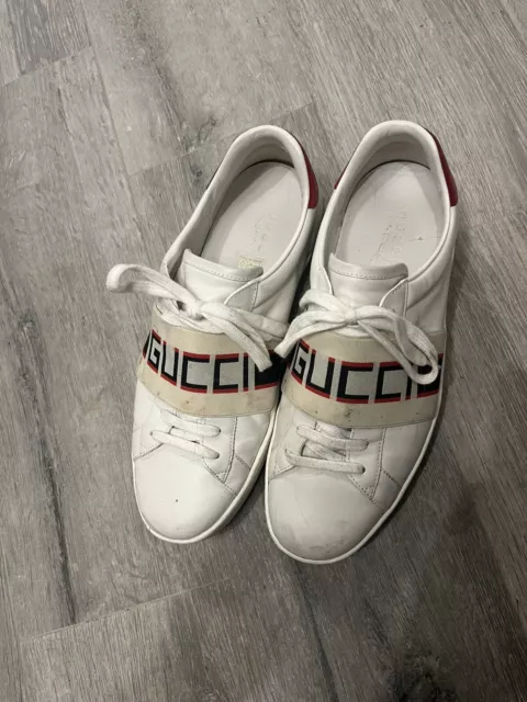 Gucci Ace Sneaker Gucci Stripe in White Leather Rubber sole Mens US 11