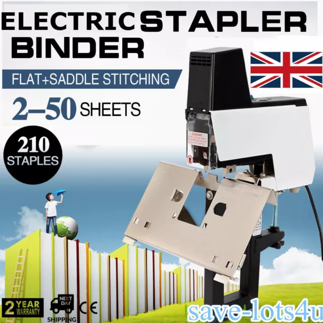 Electric 106 Auto Flat+Saddle Stapler Binder Book Binding Machine w/ Pedal 220V