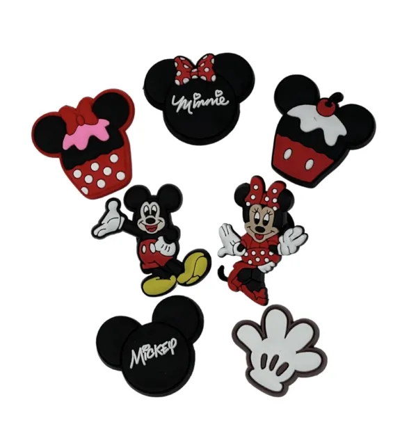 For DISNEY MICKEY MOUSE MINNIE Shoe Charms Cartoon Compatible w/ CROCS (7 Pc)