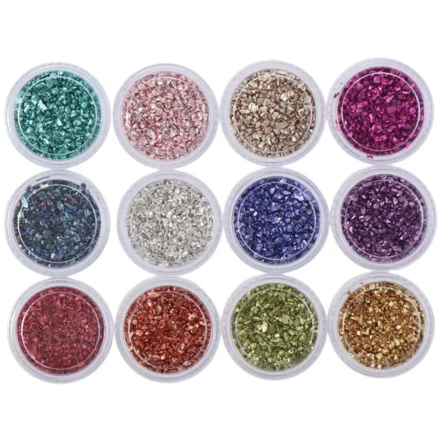 12 Colors Resin Accessories Glass Fine Glitter Crushed Glass  Nail Arts Craft